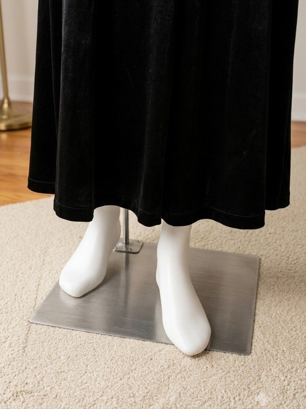 Vintage Cherry Stix Black Rayon Maxi Skirt 90s - Picture 3 of 5